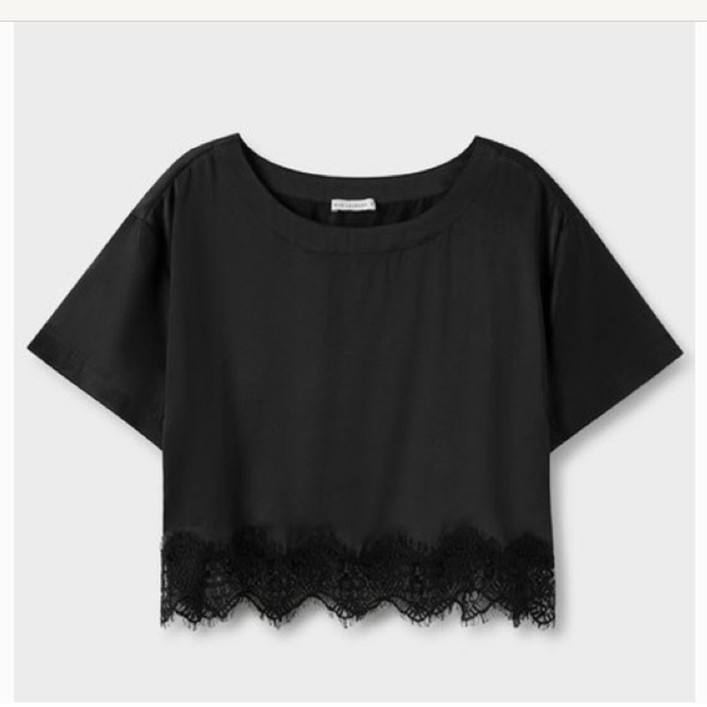 SILK LAUNDRY le crop top silk lace